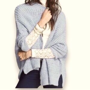 Free People Light Blue Knit Cardigan